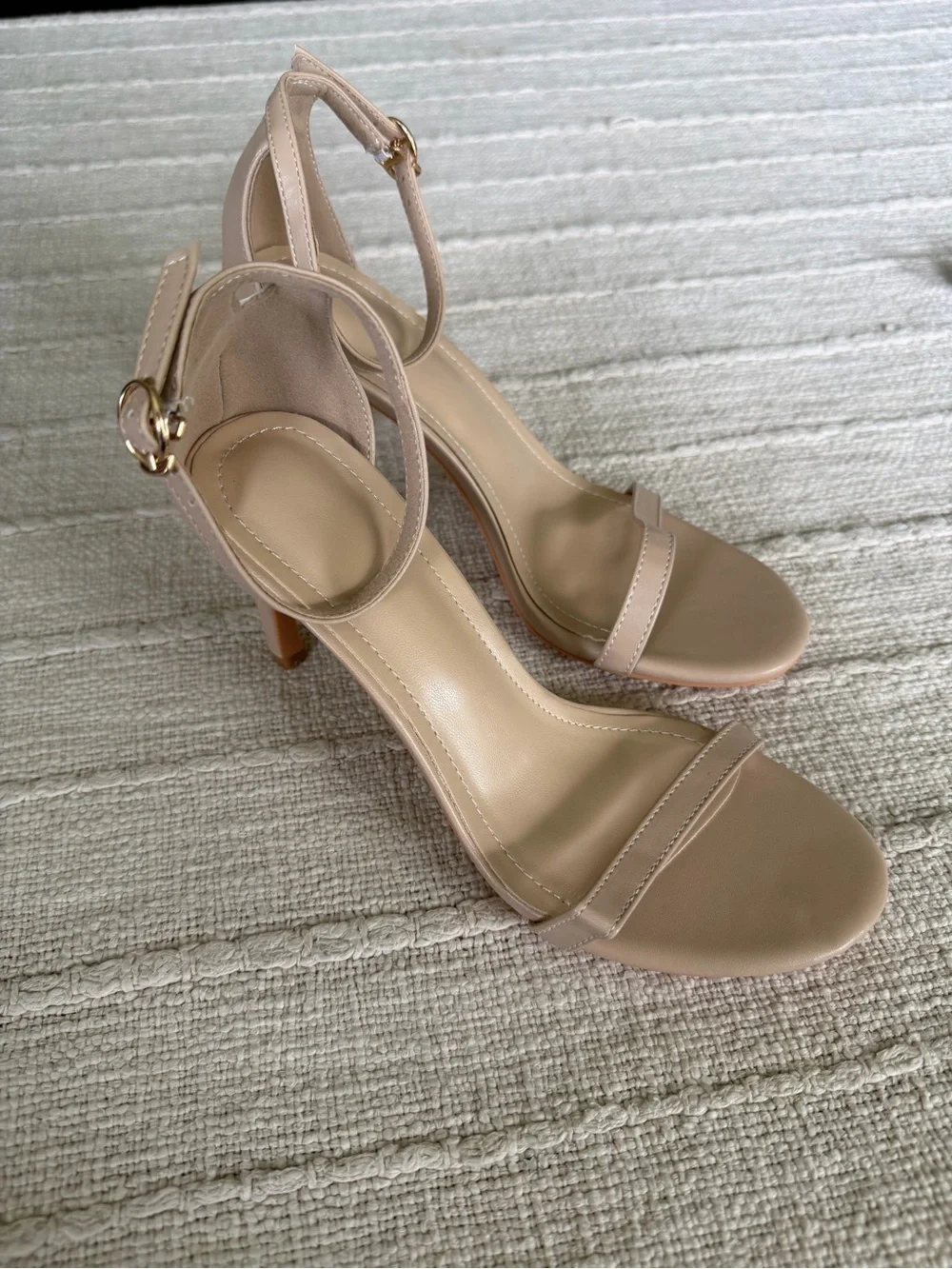 Women’s Nude Ankle-Strap High Heel Sandals